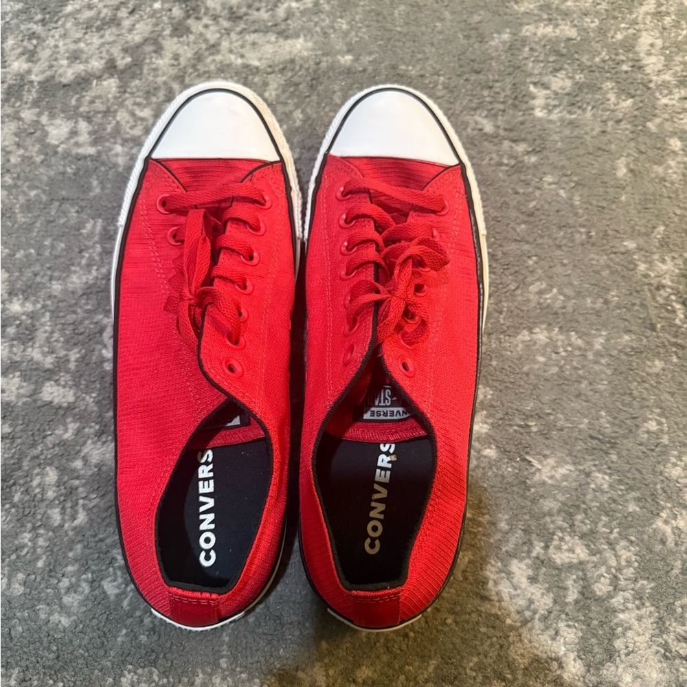 Converse Men's or Women’s  Red Converse Sneakers- size 11 mens size 13 women’s